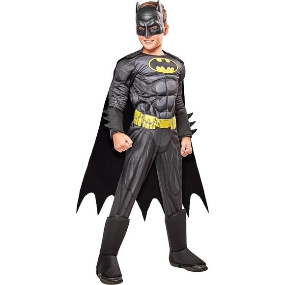 Rubie's Muscle Chest Batman Costume Boys MED DC Comics Mask Gauntlets Halloween - Picture 1 of 12